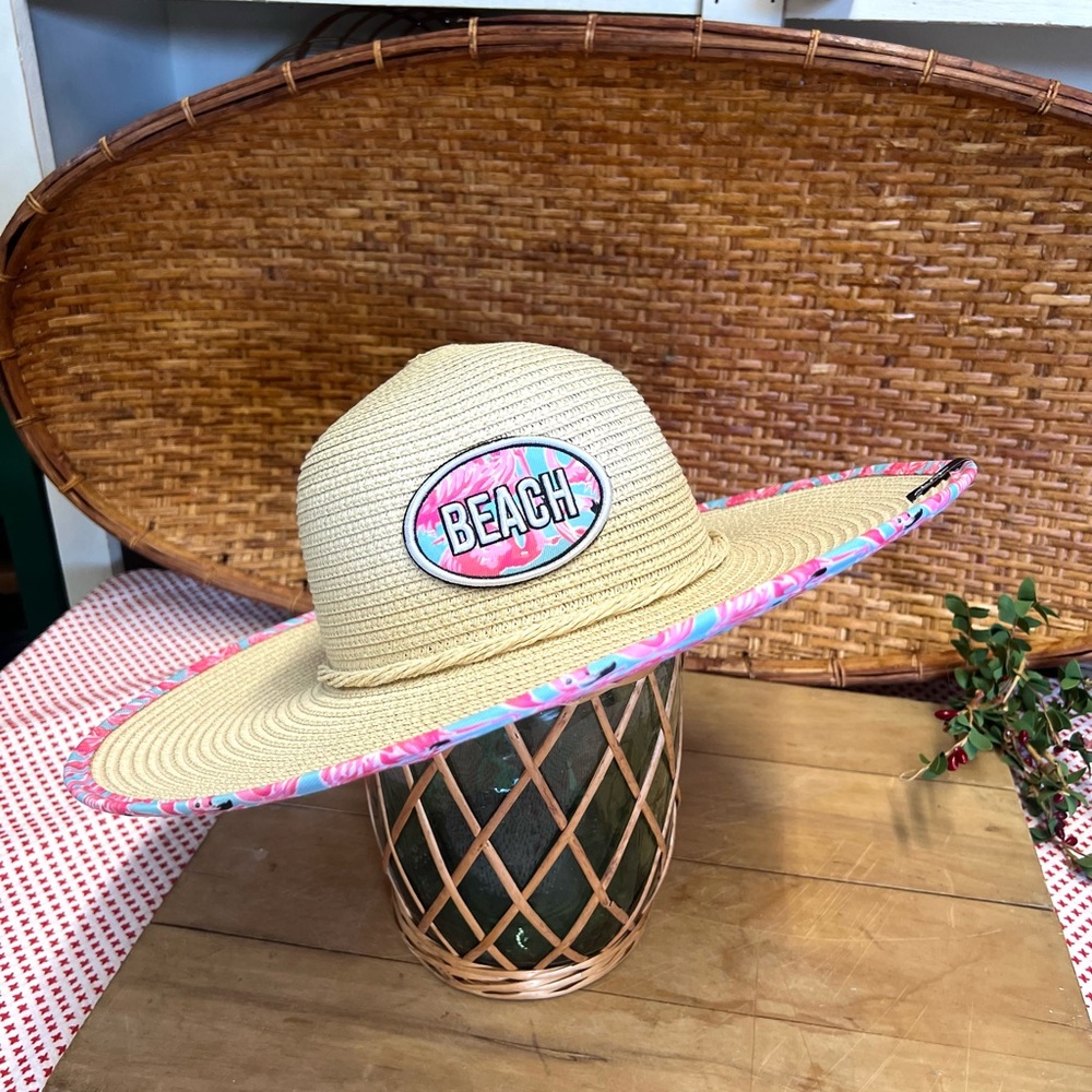 NWT Simply southern hat wide brimmed sun hat pink flamingo one size